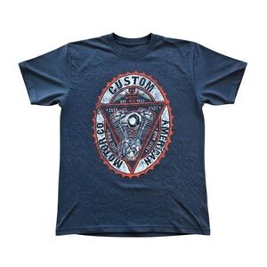 American Apparel Men’s M Custom American Motorcycles Graphic Tee USA Made